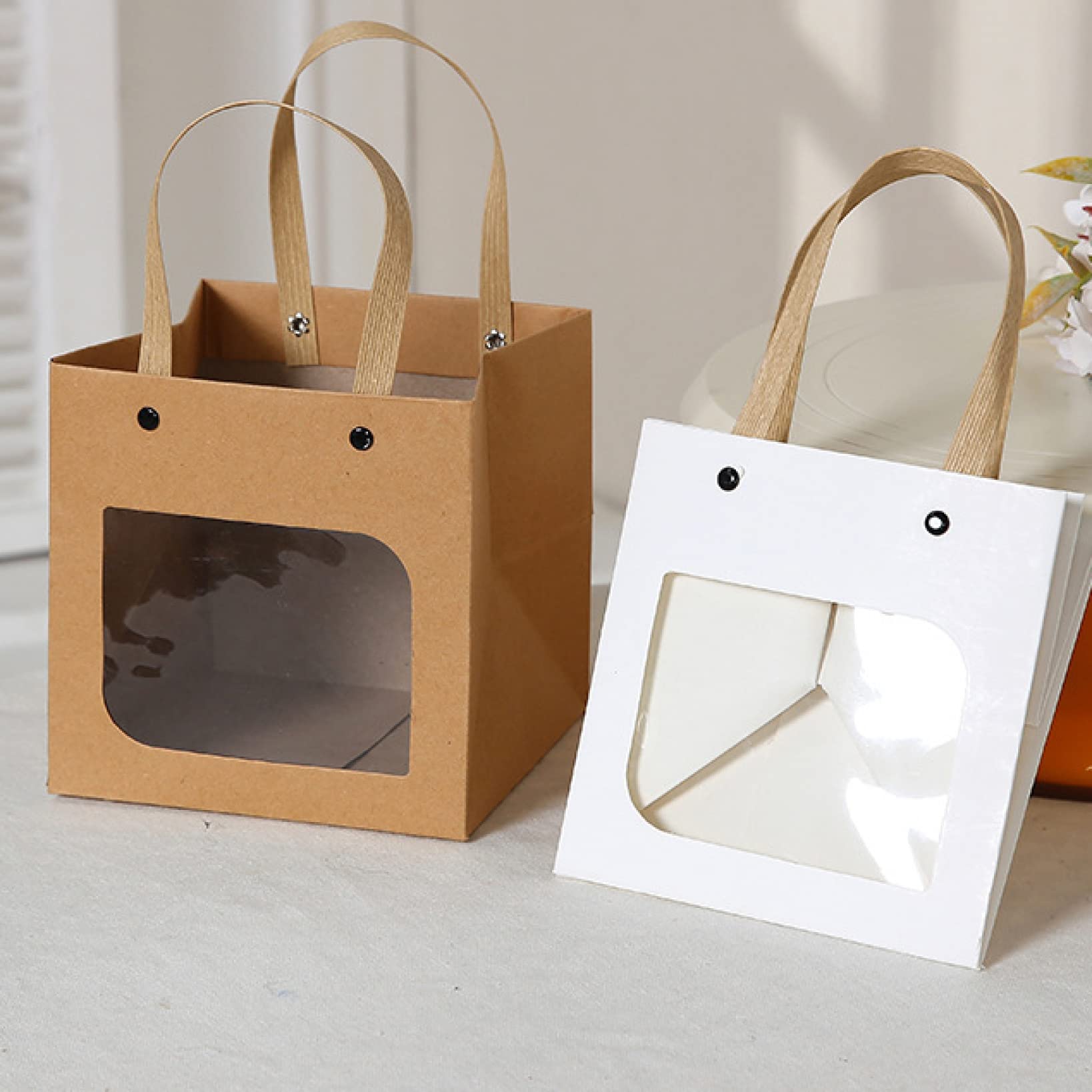 Pack De 12 Bolsas Ventana Transparente Regalo | Cuotas Sin Interés