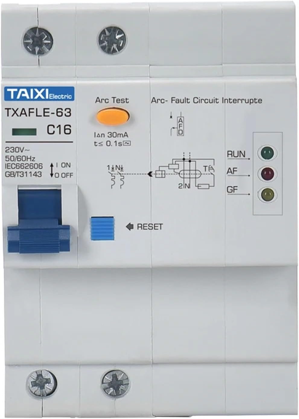 Arc Fault Circuit Breaker Interrupte 1P+N 16A 32A 40A 63A AC220V (Color : 1P-N, Size : 25A)