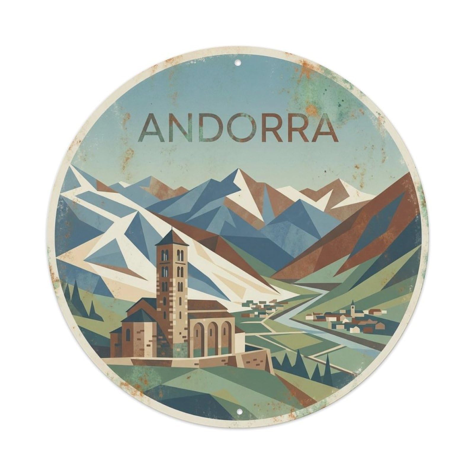 Andorra Heritage Vintage Travel Destination Metal Tin Sign