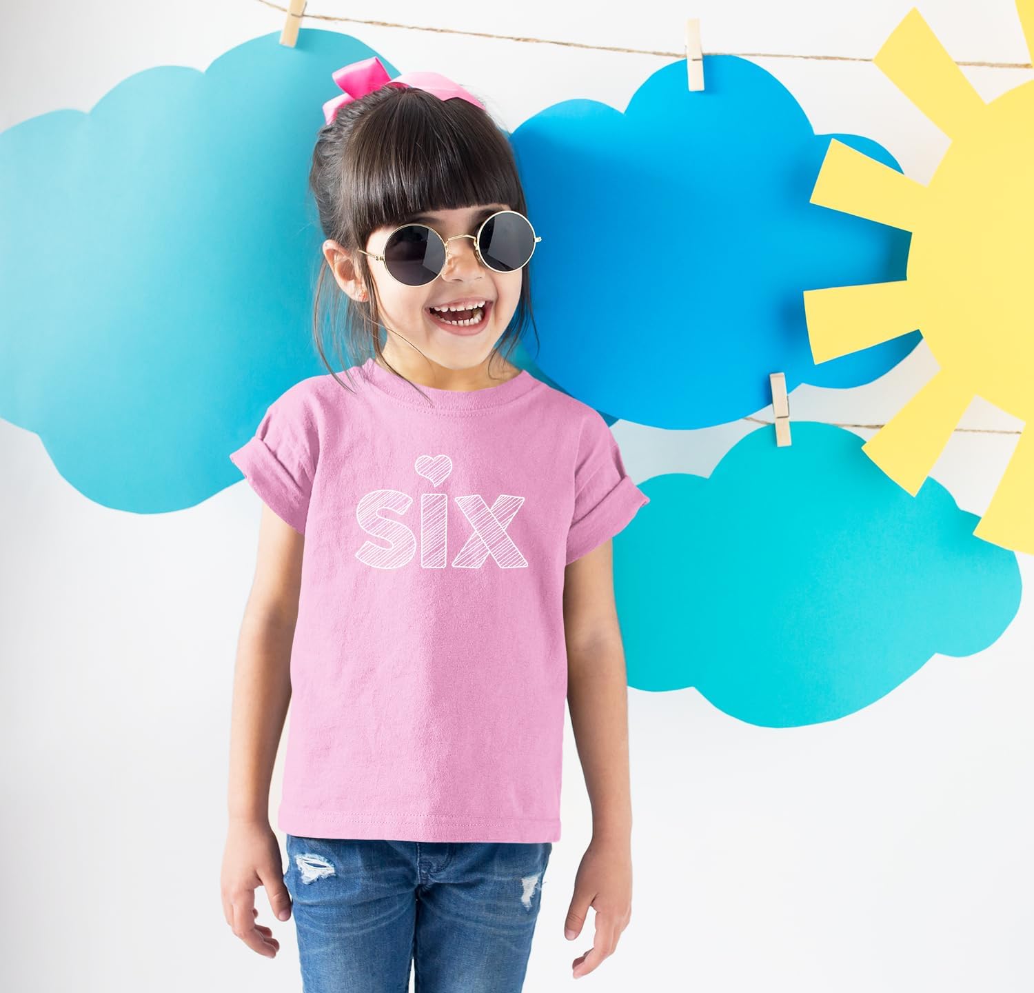 6th Birthday Shirt Girl Toddler Outfit 6 Year Old Girls six Happy Bday Sixth Gift Heart tee - Image 4