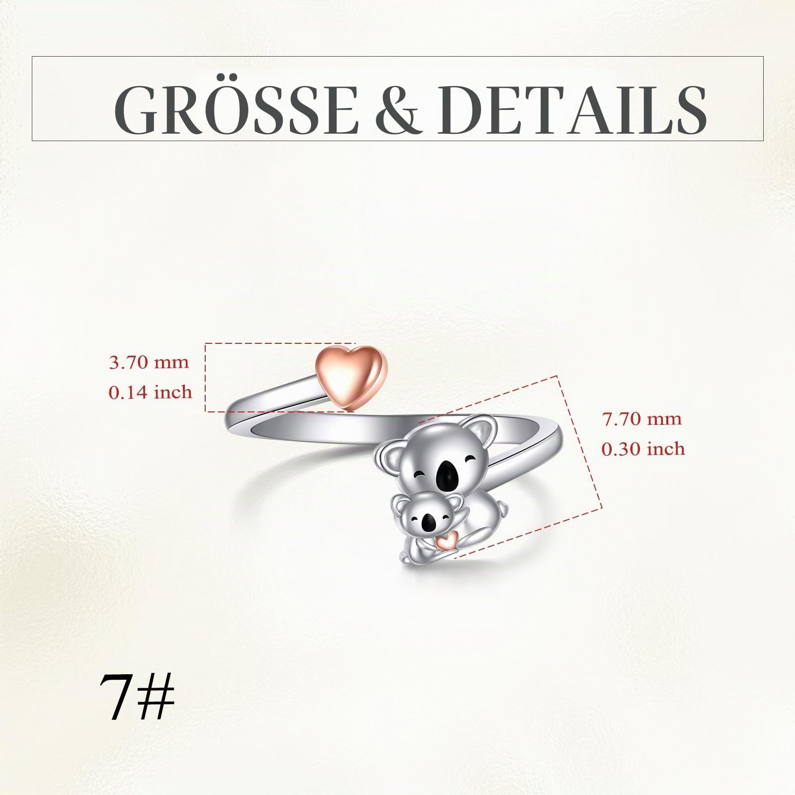 Tier Ring Sterling Silber Niedlicher Tier Schmuck