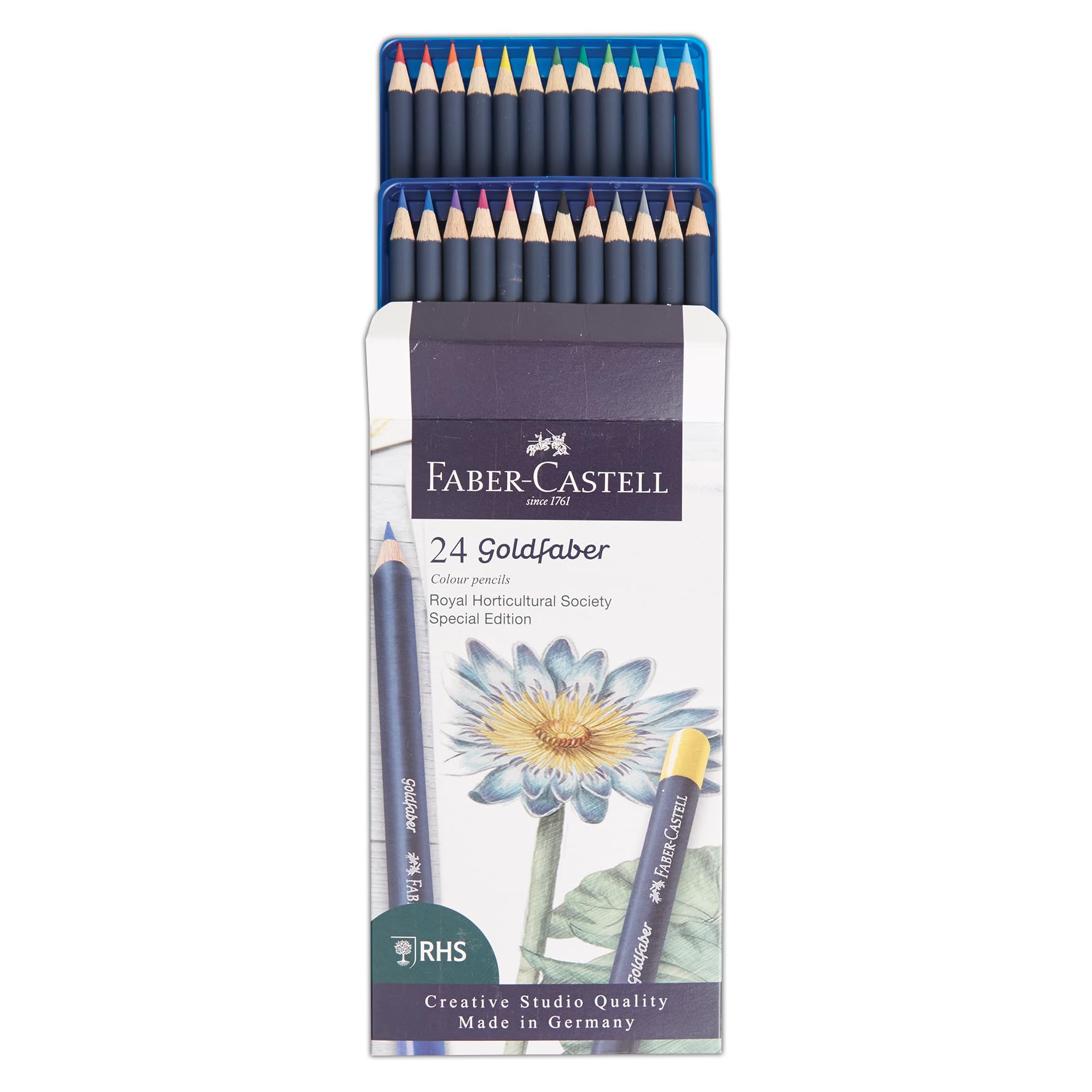 Faber Castell Creative Studio Goldfaber - Set di 24 matite colorate, RHS Special Edition, per arte, artigianato, disegno, schizzi, casa, scuola, università, colorazione