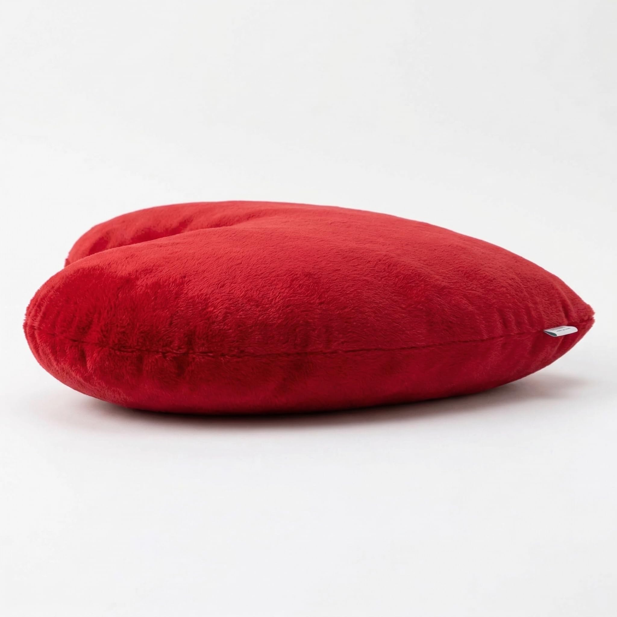 MIJOMA Herz-Kissen aus Plüsch – Weiches Dekokissen mit romantischer Stickerei – Kuscheliges Sofakissen, Kissen in Herzform, flauschig & gemütlich (I Love You, 60cm)
