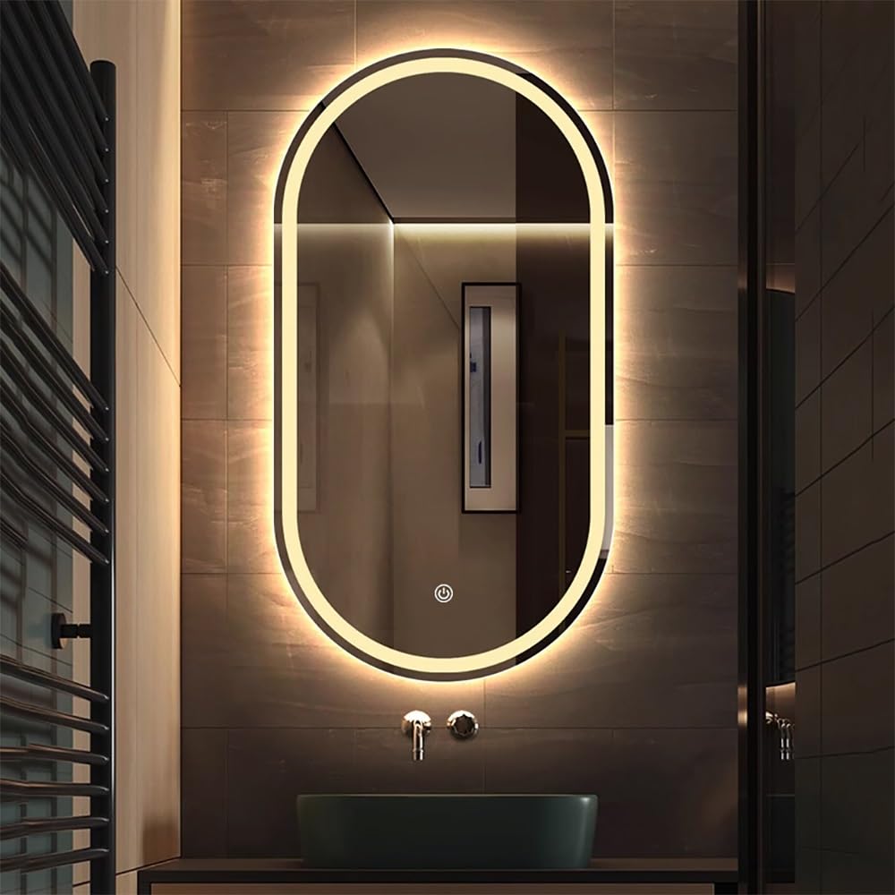Miroir ovale LED mural pour illuminer votre routine beauté chaque matin