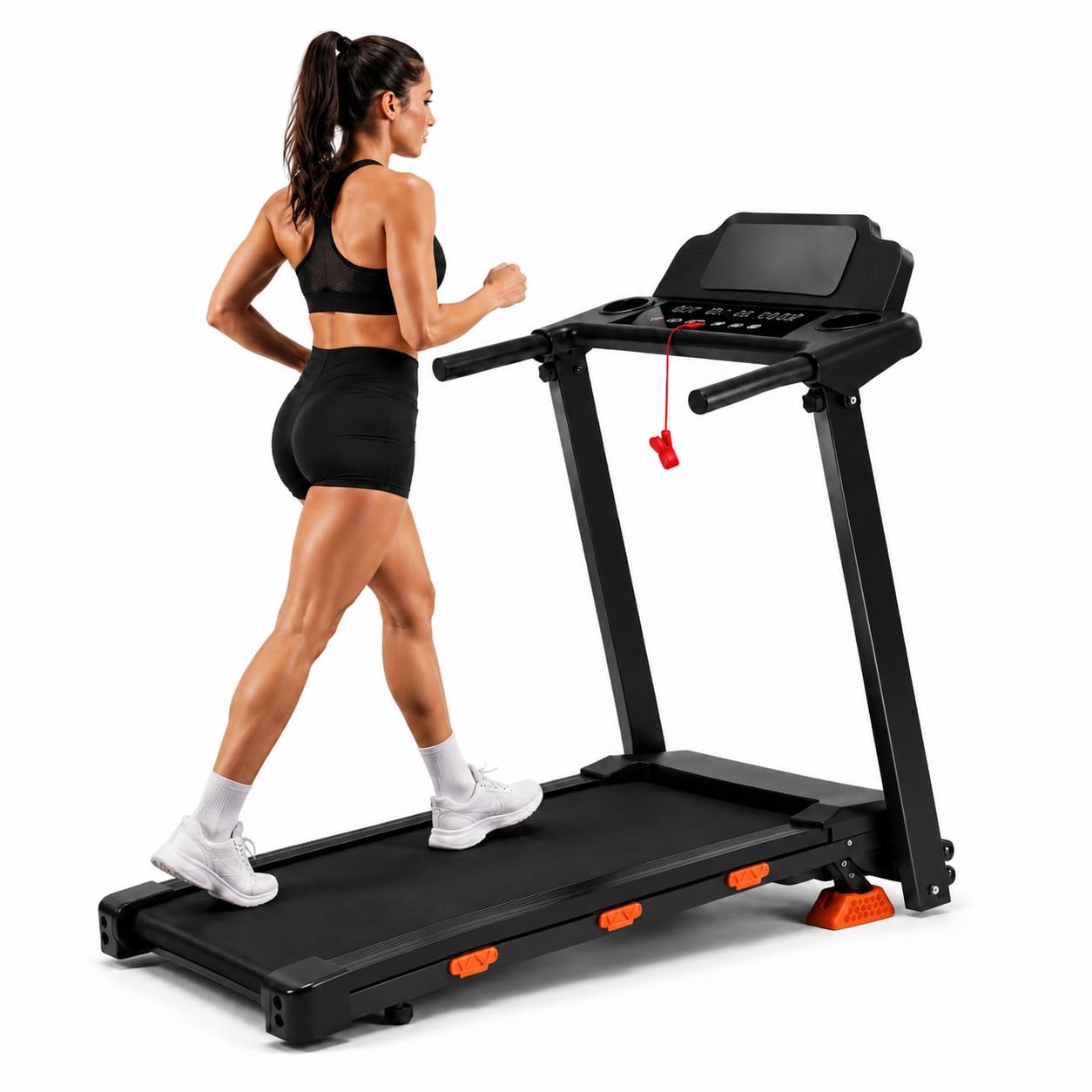 składana bieżnia do domu, Walking Pad 12 km/h z nachyleniem 12%, silnik 3.0 HP, wyświetlacz LED, do 138 kg, do chodzenia, joggingu i biegania