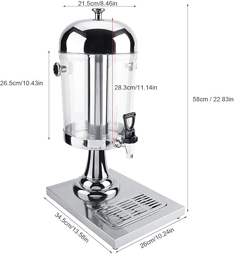 Miniatura 7 de Dispensador de leche para hotelDispensador de bebidas con grifo, recipiente de agua hermética de acero inoxidable de 8 litros con grifo, máquina de