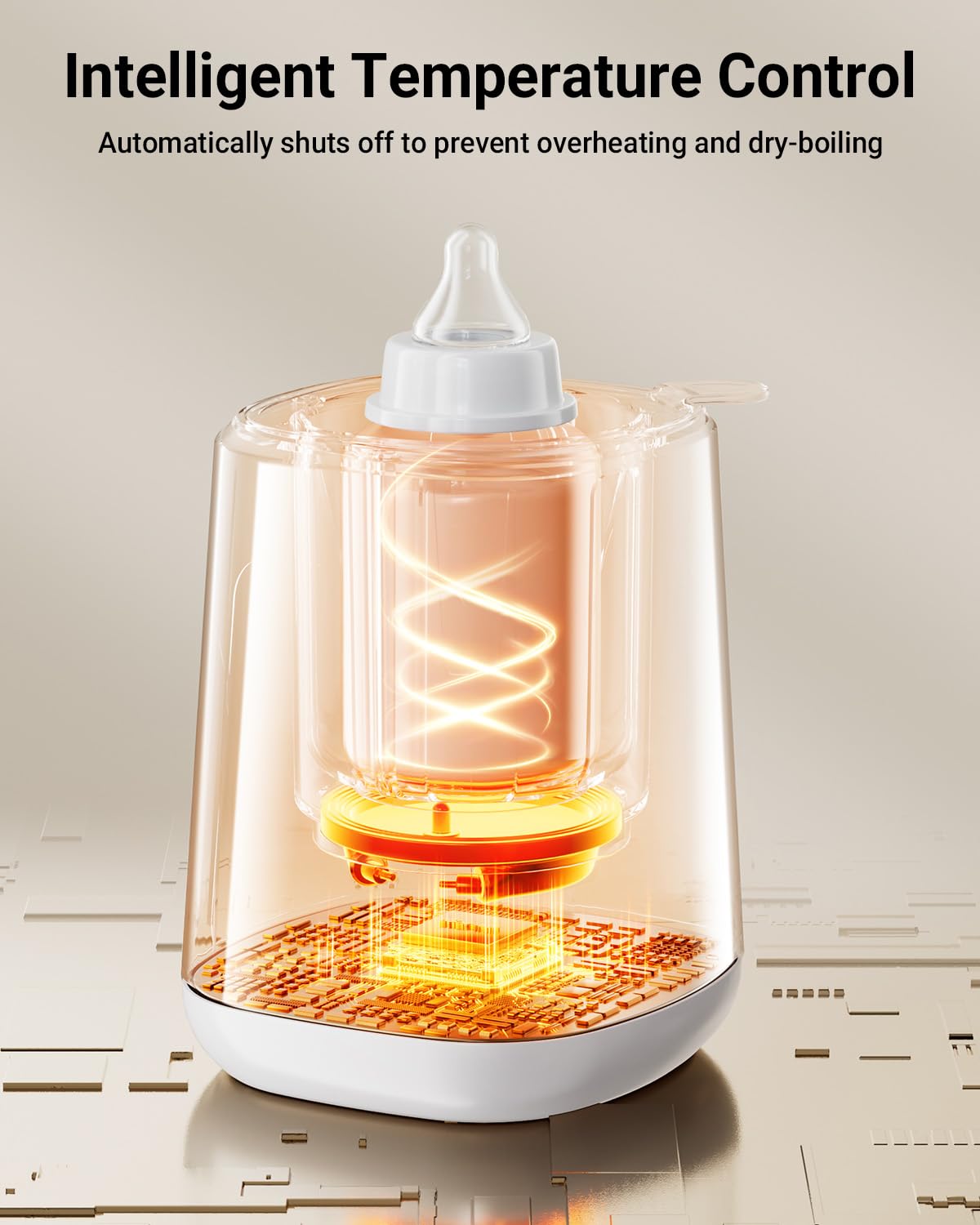 Bear Bottle Warmer, Baby Milk Warmer Breastmilk Bag Formula Fast Warming for New Born Baby Bottles, Time Temp Control Automatic Shut Off at Home Use