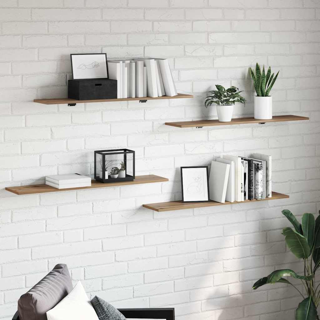 vidaXL Półka na książki 3 poziomy 4 szt. 100 x 20 x 1,5 cm Brązowy