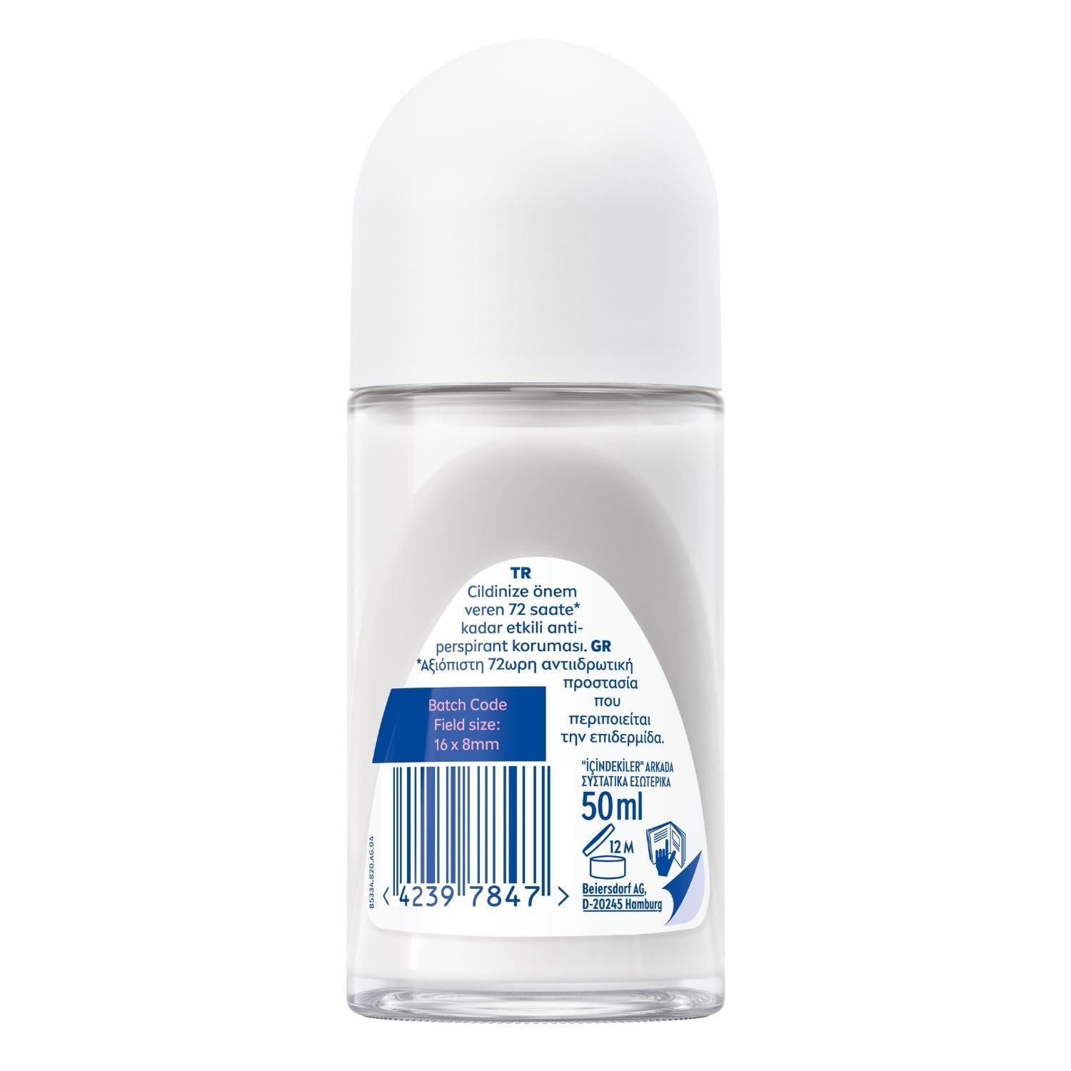 NIVEA Kadın Roll On Deodorant Fresh Cherry, 72 Saat Anti-perspirant Koruma, 50ml