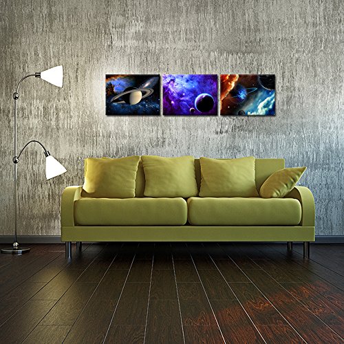 Iknow Foto 3 Piece Canvas Prints Galaxy Stars Abstract Space Wall Art Elements Of This Image Furnished By Nasa Modern Home Decor Stretched And Framed Ready To Hang For Kids Room Decor 12X16Inchx3Pcs #TOP2