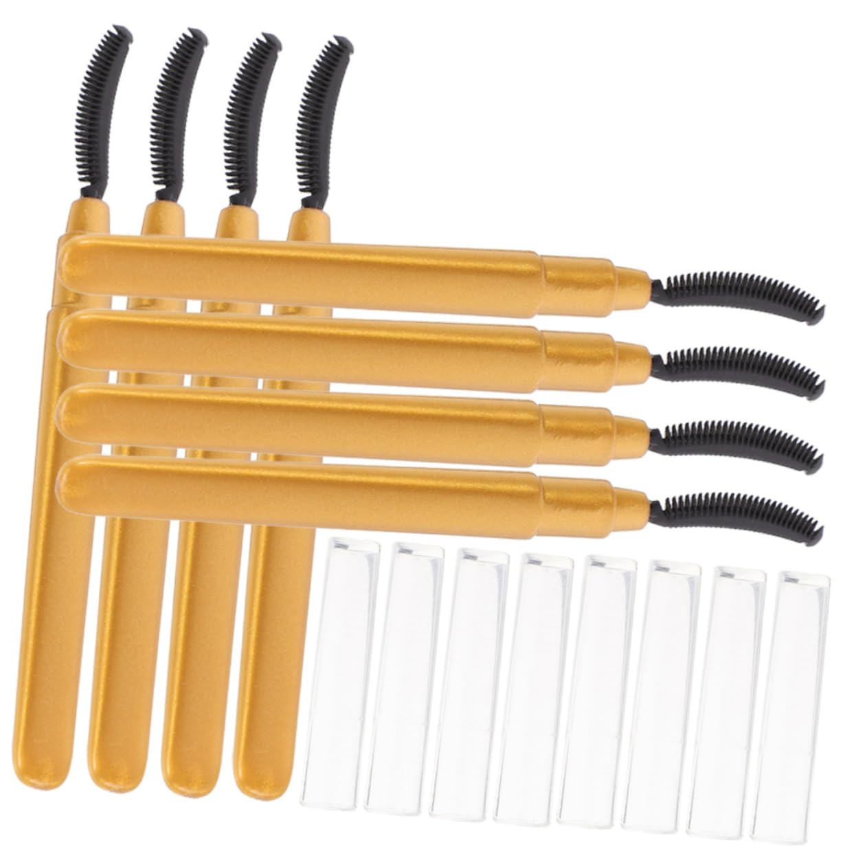 FOMIYES Silicone Eyelash Brush Set 8pcs Makeup Brushes Travel Case Gentle Bristles for Mascara Application