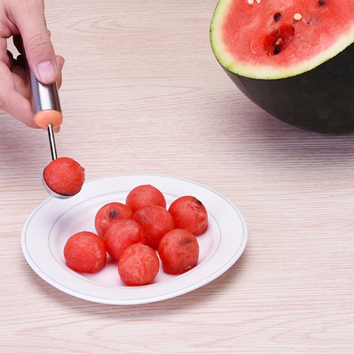 Fruit Scooper with Handle Stainless Steel for Home Kitchen Use