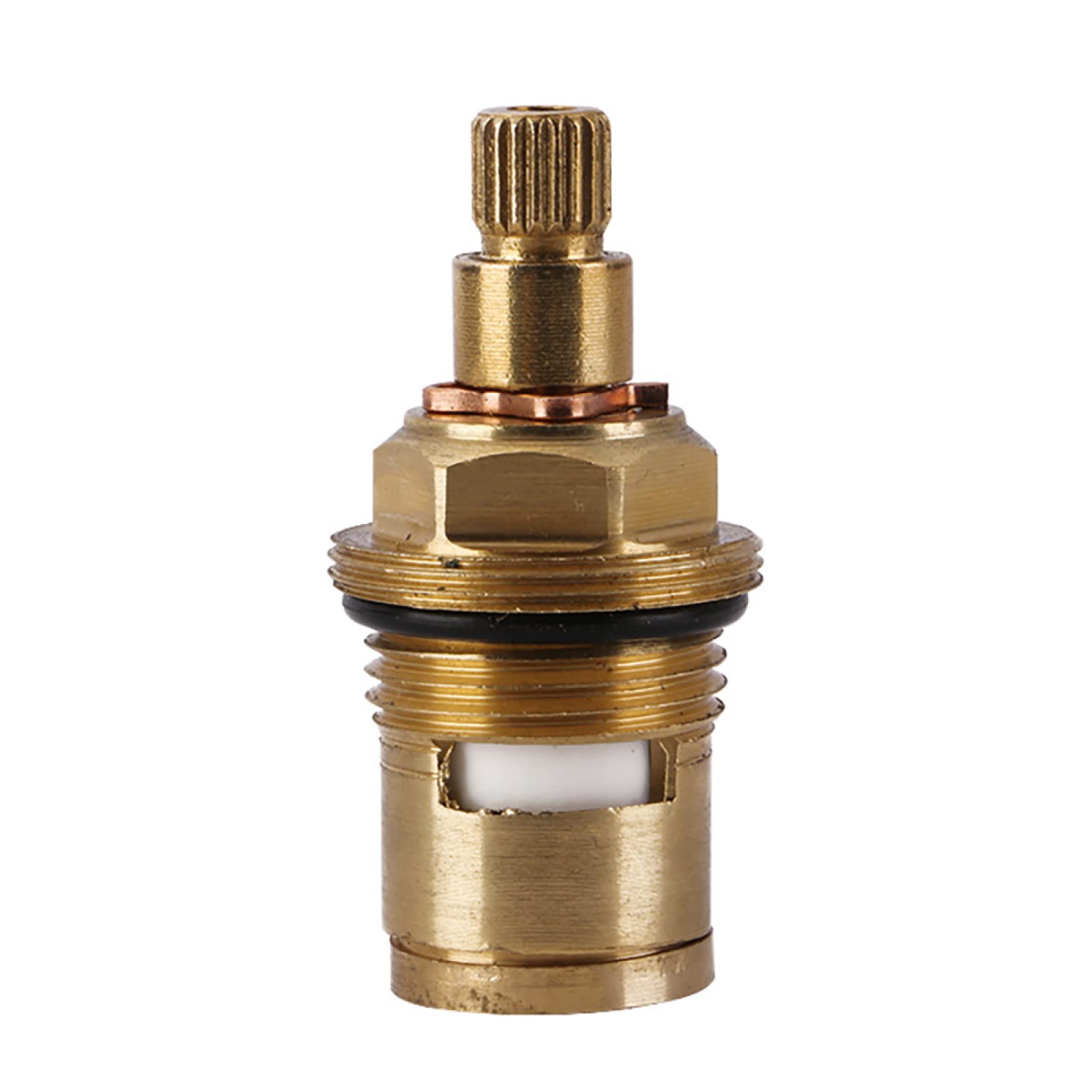 Mixer tap cartridge,Tap cartridge replacement, Replacement Tap Valves Brass Ceramic Stem Disc Cartridge Faucet Valve Quarter Turn 1/2" 20 Splines for Bathroom Kitchen Tap,Red ( Color : Red+Blue )