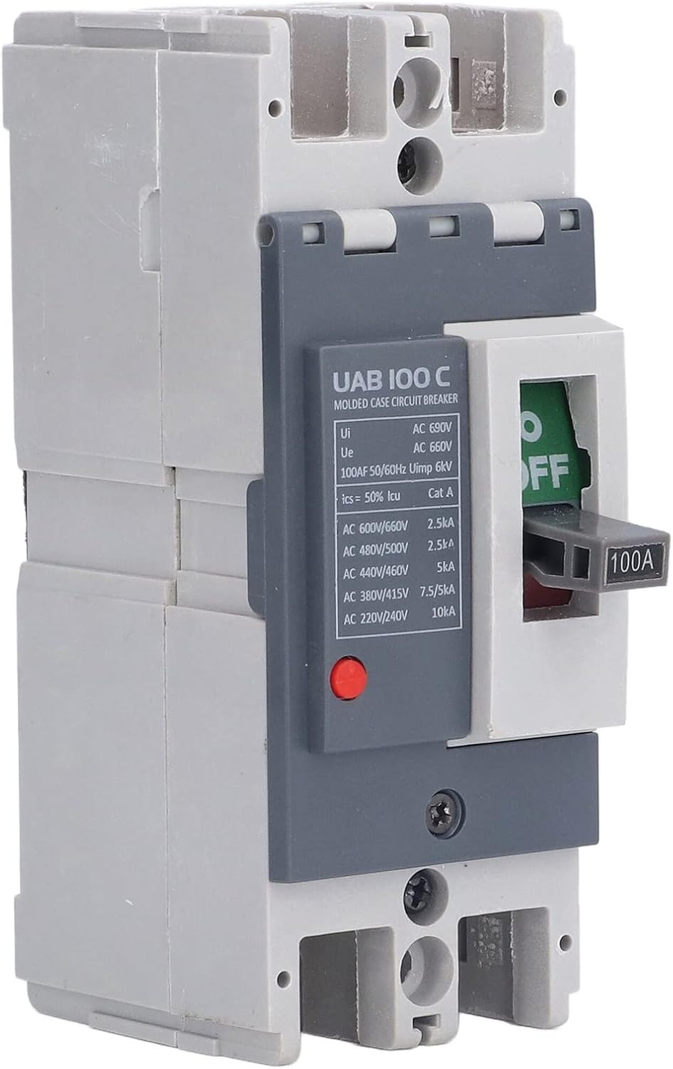 Circuit Breaker, Battery Protection Switch Isolator AC 660V 100A Easy Installation UAB 100C High Segmentation Short Arcing for Power Equipments