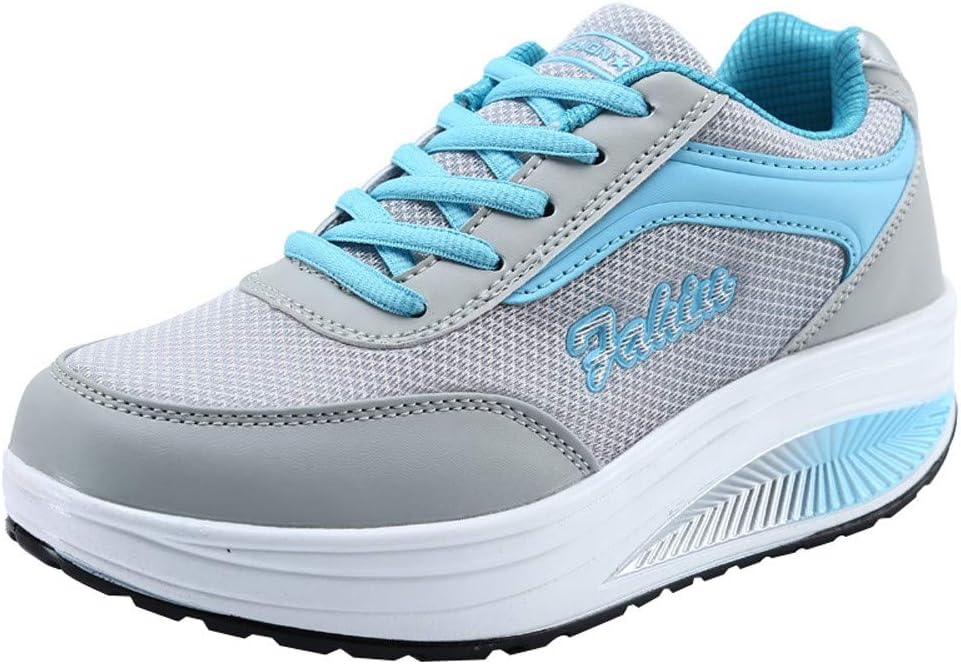 Berimaterry Women's Wedge Heel Platform Casual Shoes Trainers Rocker Bottom Shoes Orthopaedic Trainers Platform Trainers Jogging Running Trekking Fitness Running Shoes Gymnastics Shoes Walking Shoes