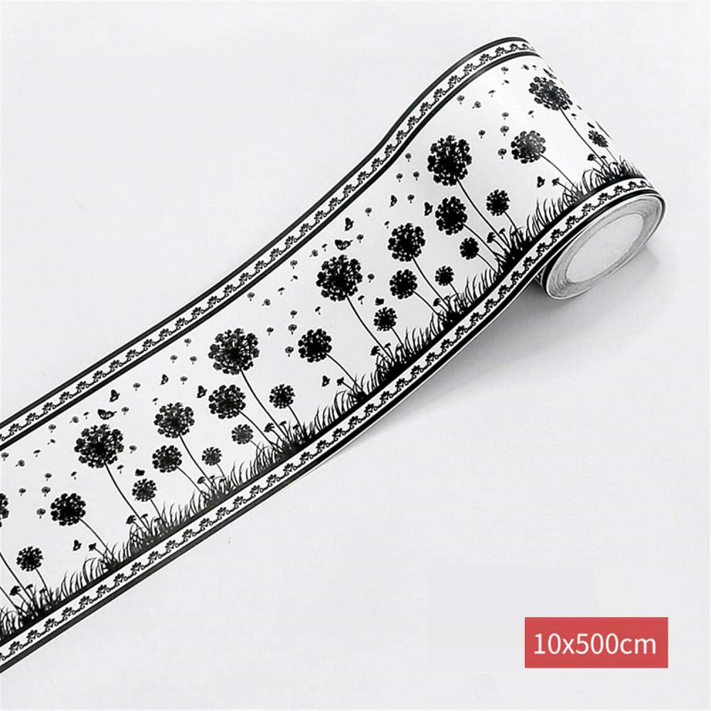 Carta Da Parati Autoadesiva Nera 10m X 10cm - Adesivo Per Soffitti E Bordi, PVC Impermeabile - Foto 5