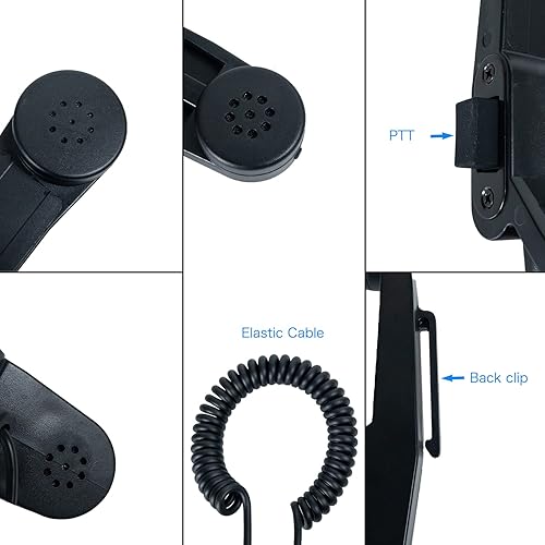 Miniatura 3 de BVMAG Kenwood Army - Micrófono de radio militar con PTT para Baofeng UV-5R BF-888S UV-82 UV-82HP Kenwood Wouxun Qansheng Puxing HYT Walkie Talkie