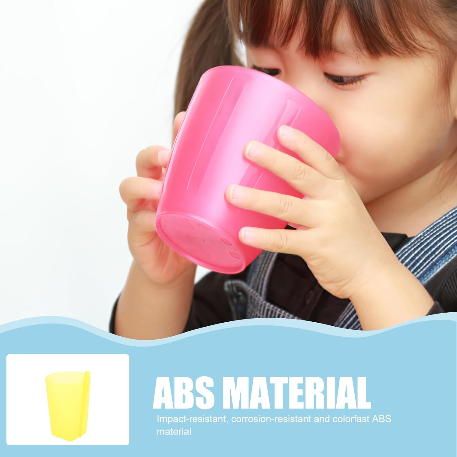 MAGICLULU 4Pcs Cup with Built in Straw Plastic Water Sippy Cups Straw Cups Drinking Cups for Water Juice Milk 3.15 x 3.15 x 5.12Inch