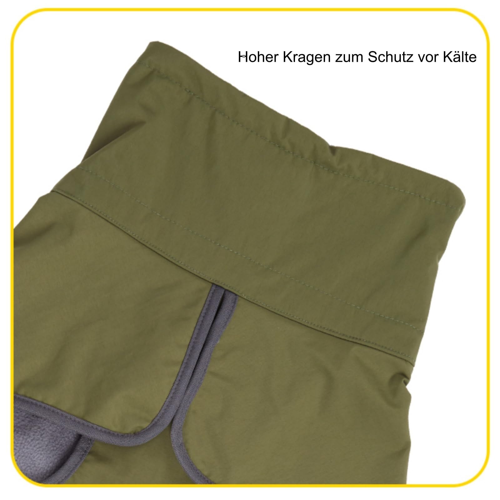 Schneeanzug Hund, Hundemantel, wasserdichte Hundejacke ， Fleecefutter, Reflektierendem und Pelzkragen zum Wandern, Outdoor, für Mittelgroße und Große Hunde (XXL,Armeegrün)