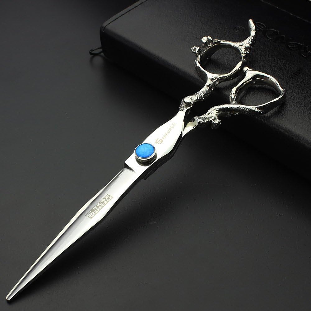 7 inch scissors / 19 cm black/gold/silver professional hairdressers trim hair and trim hair sharp high hardness stainless steel scissors set (7inch-A)