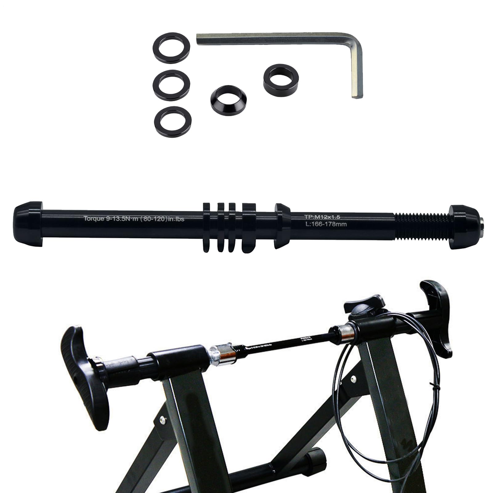 Perno Per Rullo Allenamento Ciclismo | Adattatore Ruota Posteriore Per Ciclismo Rullo Sostitutivo | Larghezza Regolabile Accessorio Allenamento Uomo Donna