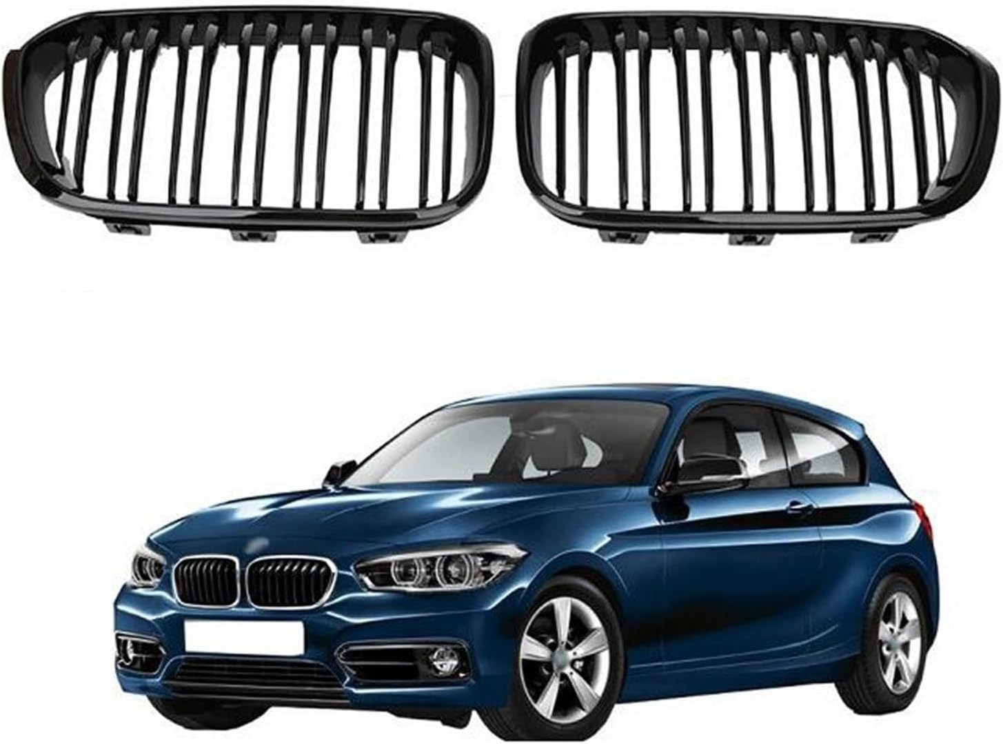 Gloss Black Compatible with BMW F20 F21 120i 118i 116i 116d M135i M140i 2015 2016 2017 2018 Hatchback Sport Kidney Grill Grille(Gloss Black)
