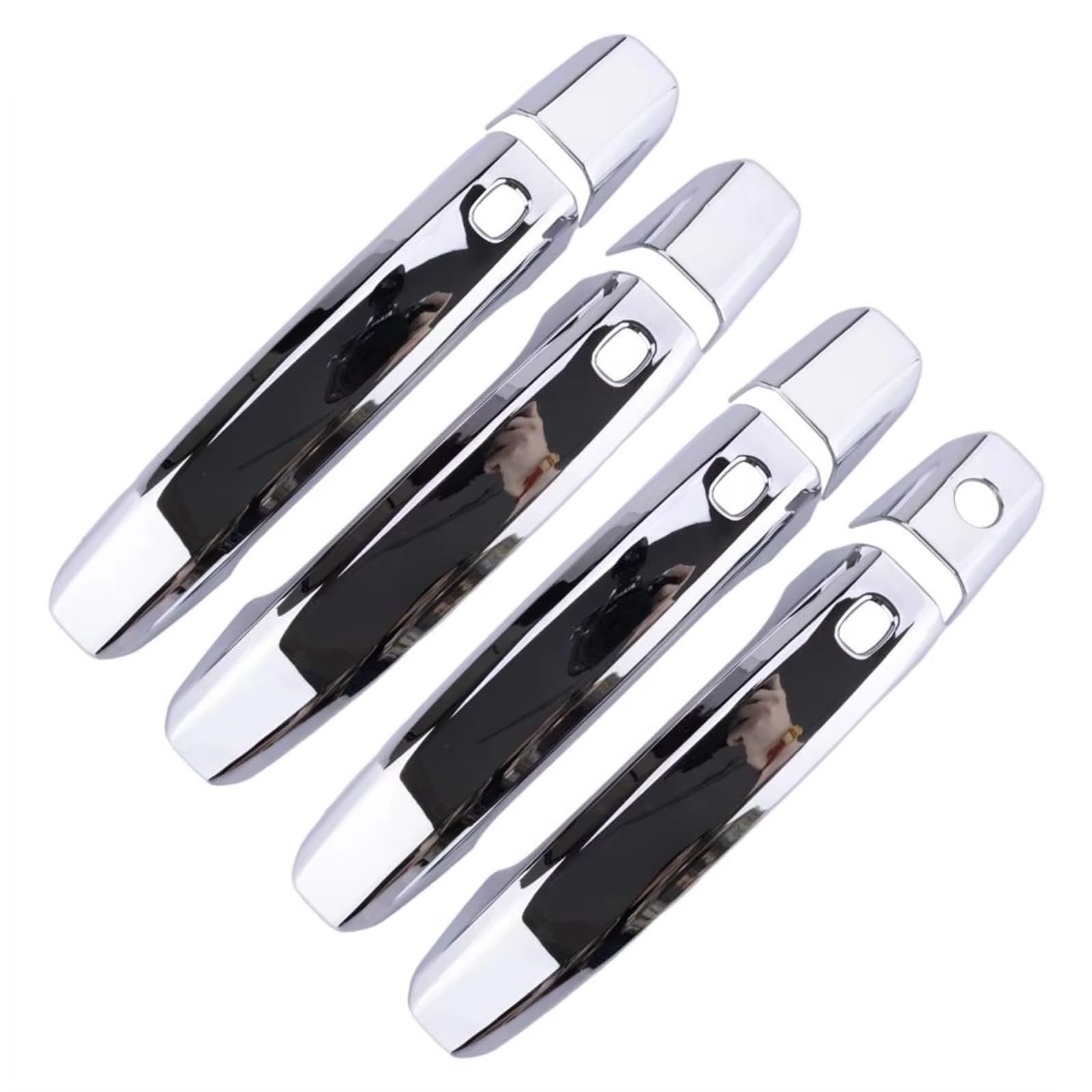 DSPOLIMV Outer Door Handle Cap Compatible with Chevrolet for Suburban 2020-2024 Exterior Door Handle Cover Trim with 4 for Smart Key Chrome Accessories