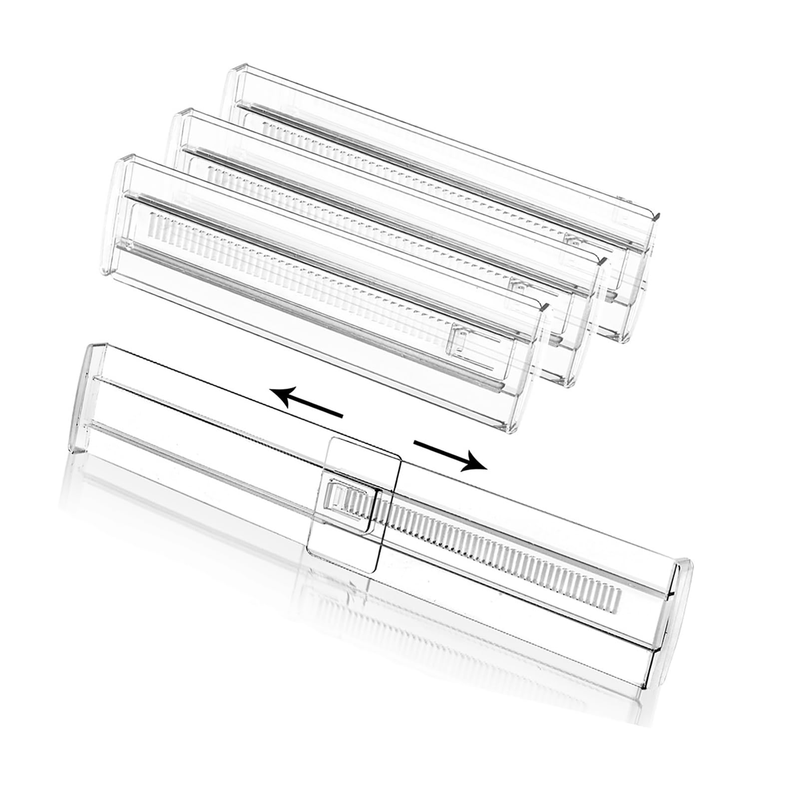 Regulowane przegrody do szuflad, 4-pak, 28,7-50,5 cm, 8,1 cm, wysoki organizer do szuflad kuchennych, plastikowe separatory do szuflad, sypialnia, przegroda, oszczędność miejsca, rozwiązanie
