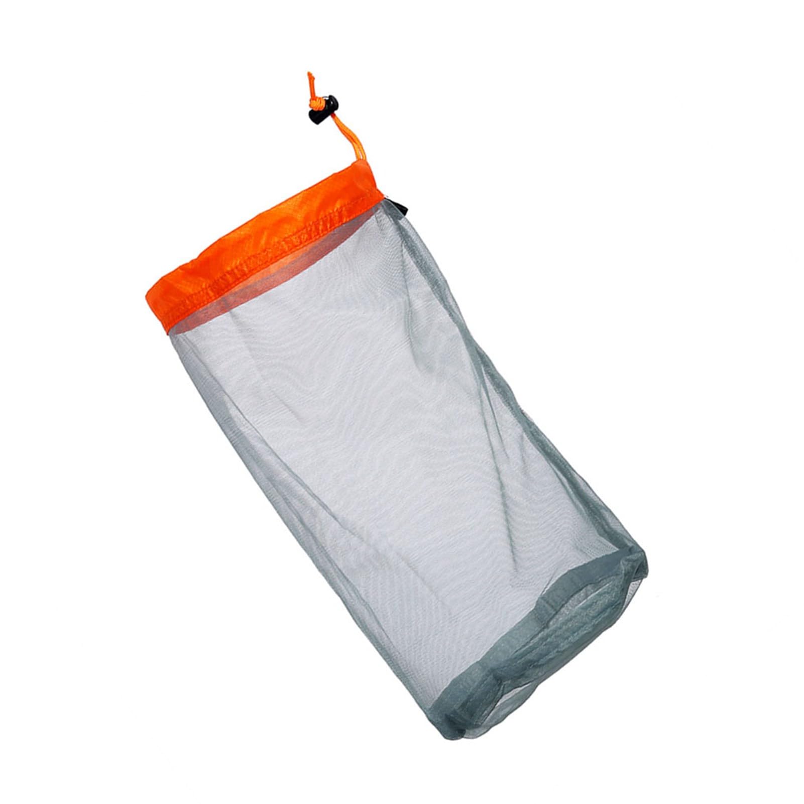Bolsa de malla transpirable, resistente nylon gran capacidad con cordón para deportes, camping y hogar