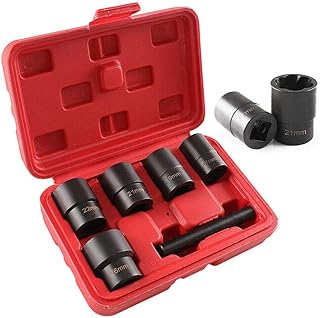 Ritzybiz Twist Socket Set Lug Nut Remover Extractor Tool Metric Bolt and Lug Nut Extractor Socket Tools (6 Pcs)