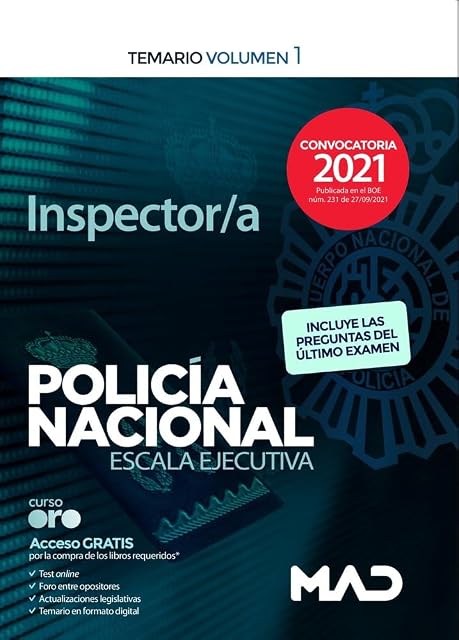 Portada de Inspector/a de Policía Nacional. Temario Volumen 1