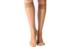 12 Pairs Women's Sheer Knee-Length Stockings