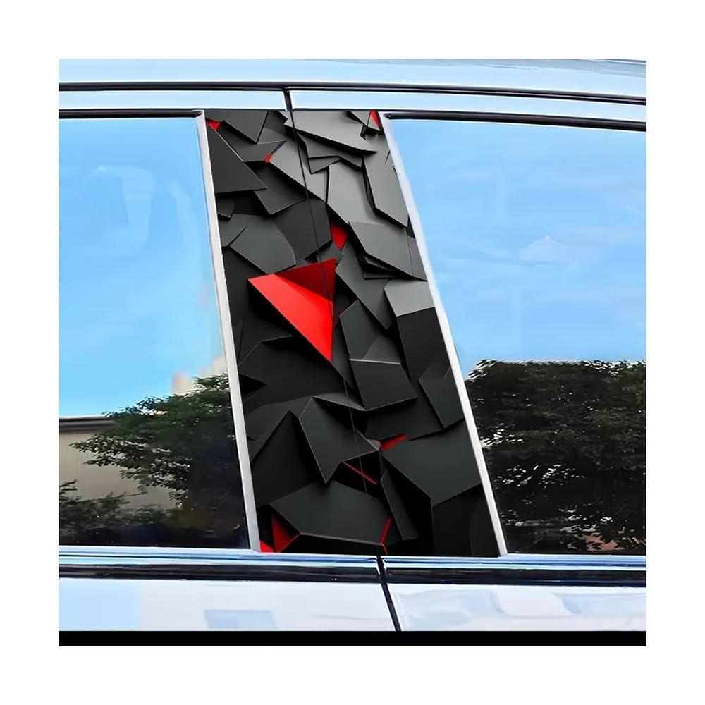 Dabhuoc One Color Car Parts 2 Pcs Car Window Pillar Stickers Geometric Fragments Scratch Protection