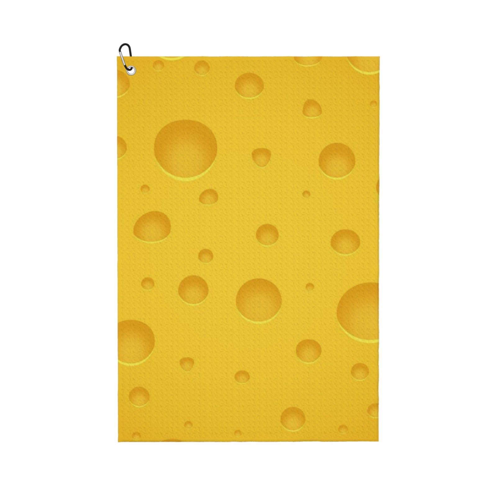 Hnnkloy Yellow Cheese, 16x24 in Portable Waffle Golf Towels with Carabiner Clip for Golf Bag