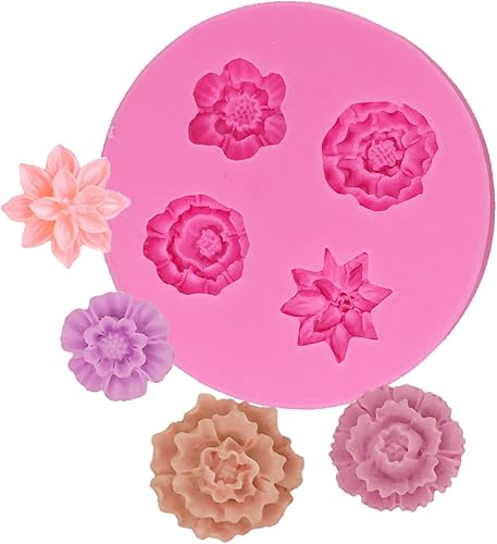 Vista 44 de Molde de jabón de silicona con forma de flor de rosa 3D en 3D, molde de pastel de chocolate, hecho a mano, decoración de fondant, herramientas