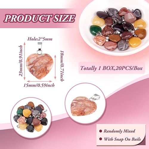 Miniatura 3 de Encantos de piedras preciosas de Fashewelry. Dije de cristal de chakra curativo para la fabricación de joyas., latín, G-G948-18P-FW