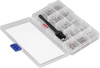 Computer Screw M2 M2.5 M3 Standard Carbon Steel Computer Screw Set 600 Pieces Flat Head No Deformation with Screwdriver + Laptop Brush (Silver)