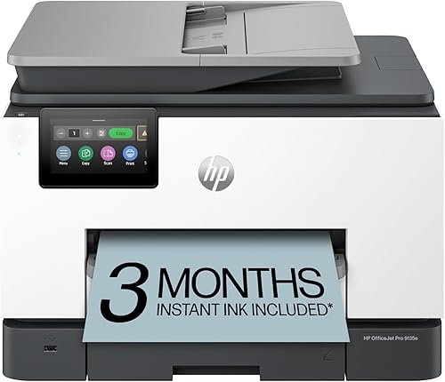 HP OfficeJet Pro 9135e Impresora inalámbrica de inyección de tinta todo en uno, impresión, escaneo, copia, fax, ADF, impresión dúplex ideal para