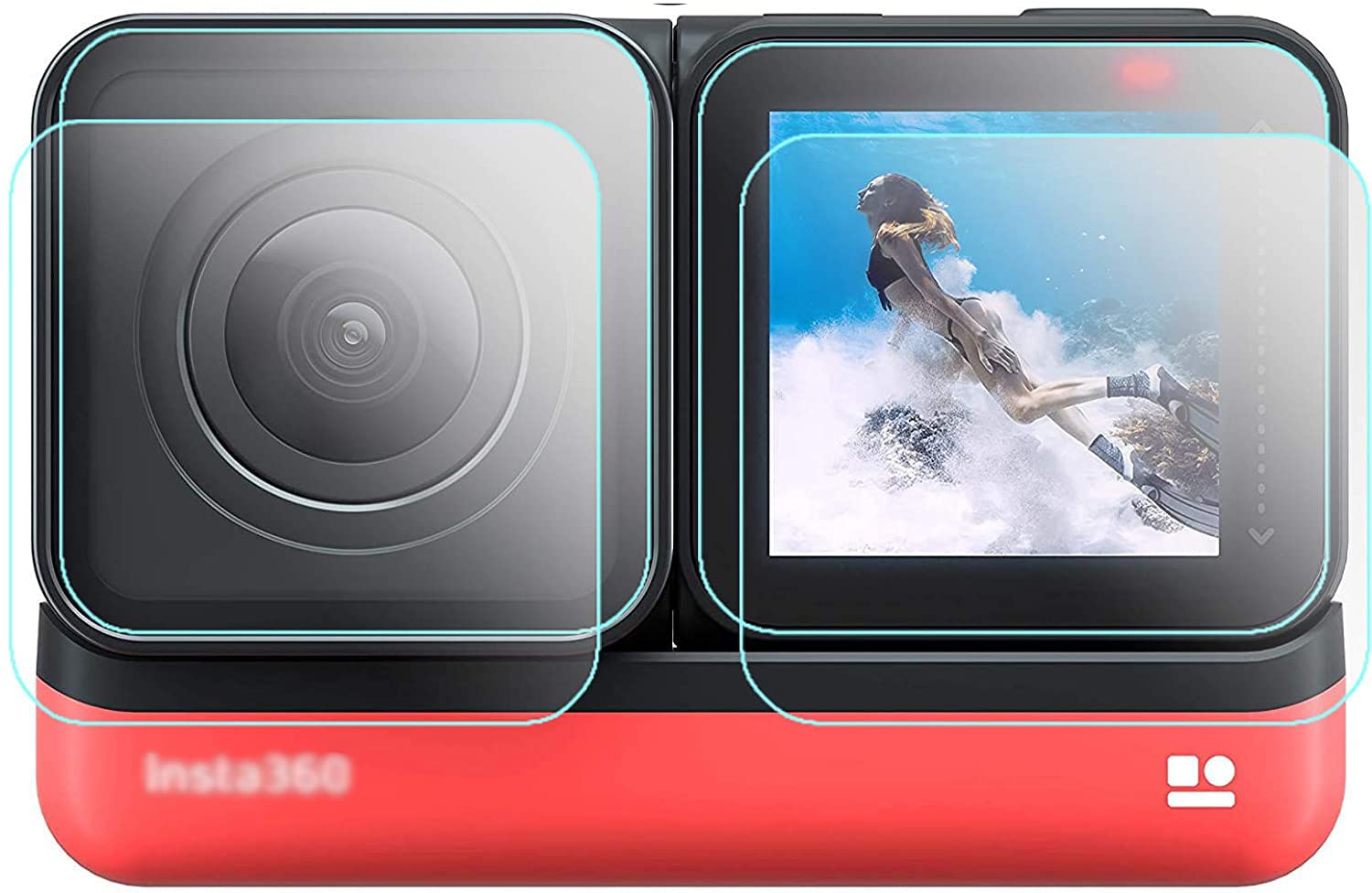 Protector de pantalla Insta360 ONE R Komet 360 ONE láminas de vidrio templado 4K 8