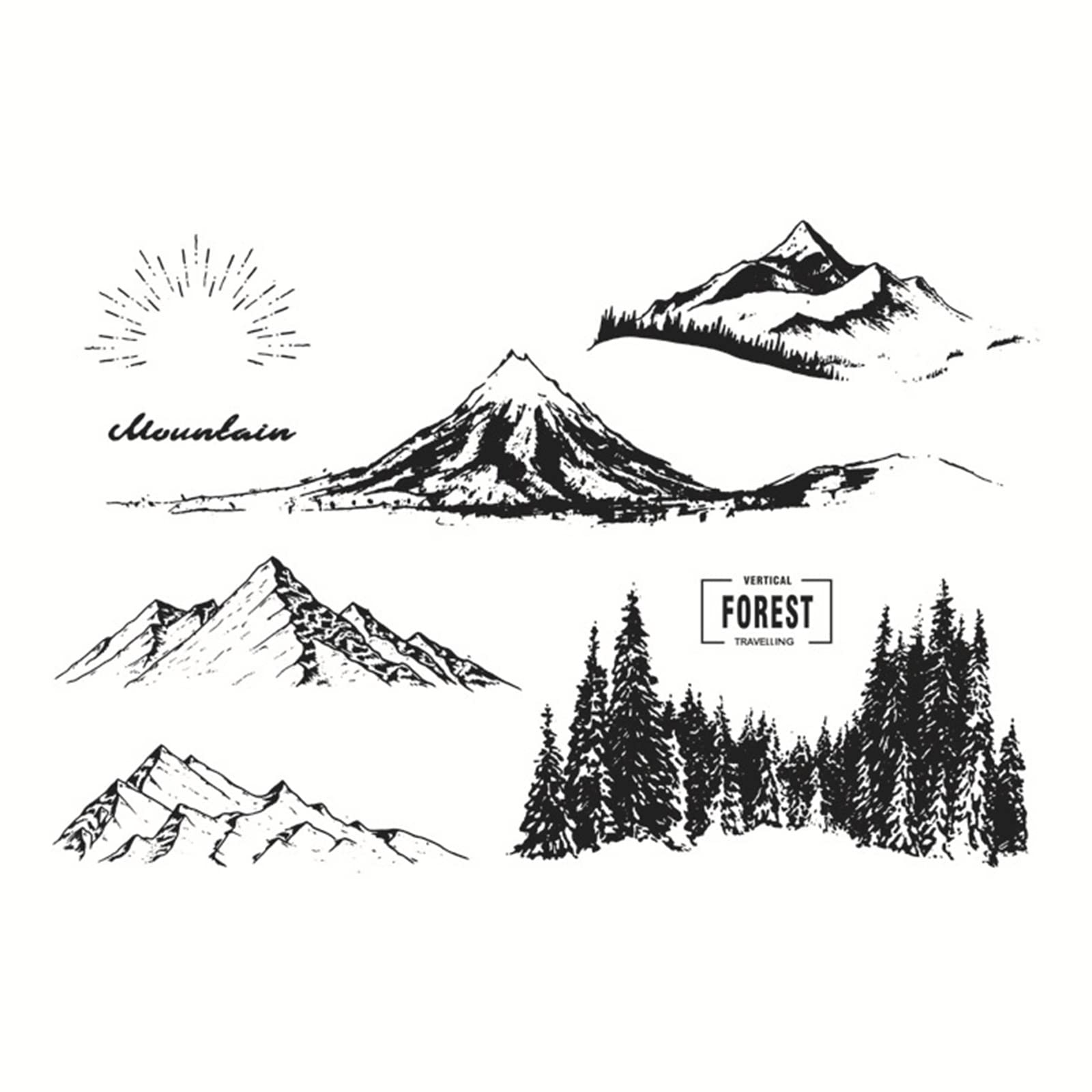 Mountain Clear Stamps for Card Making Scrapbooking Card Making Transparent Stamp Silicone Stamps Photo Album Decor Silicone Clear Stamp