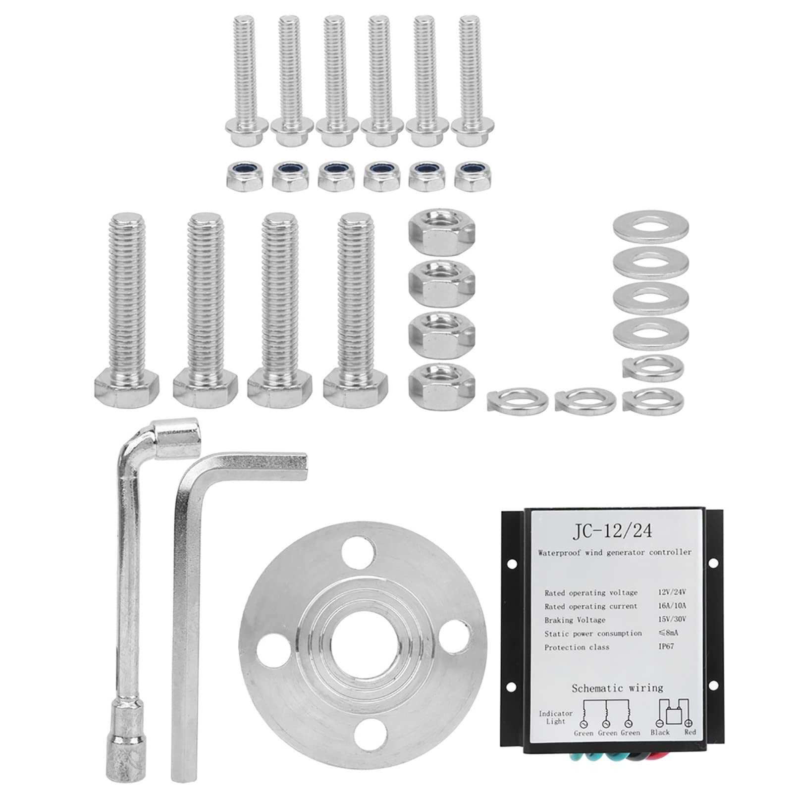FTVOGUE Kit de Generador de Turbinas Eólicas, Aerogenerador de 3 Aspas de 200 W, 12 V con Controlador, Opciones de Voltaje Negro para Usuarios de Energía Fuera de la Red, Barco, Granja Doméstica
