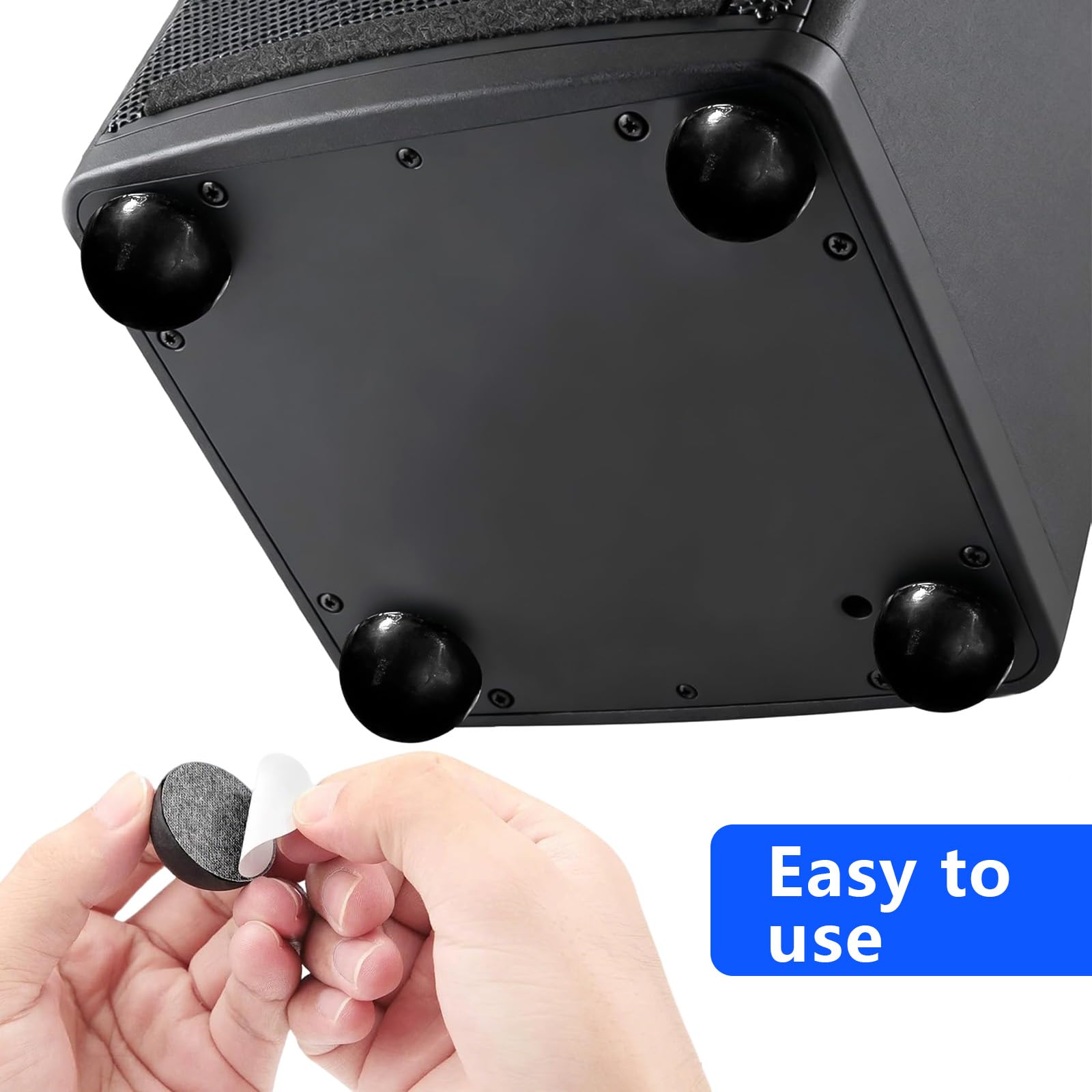 Piedini Isolanti Autoadesivi in Silicone 30mm x 15mm per Altoparlanti e Giradischi (Nero)
