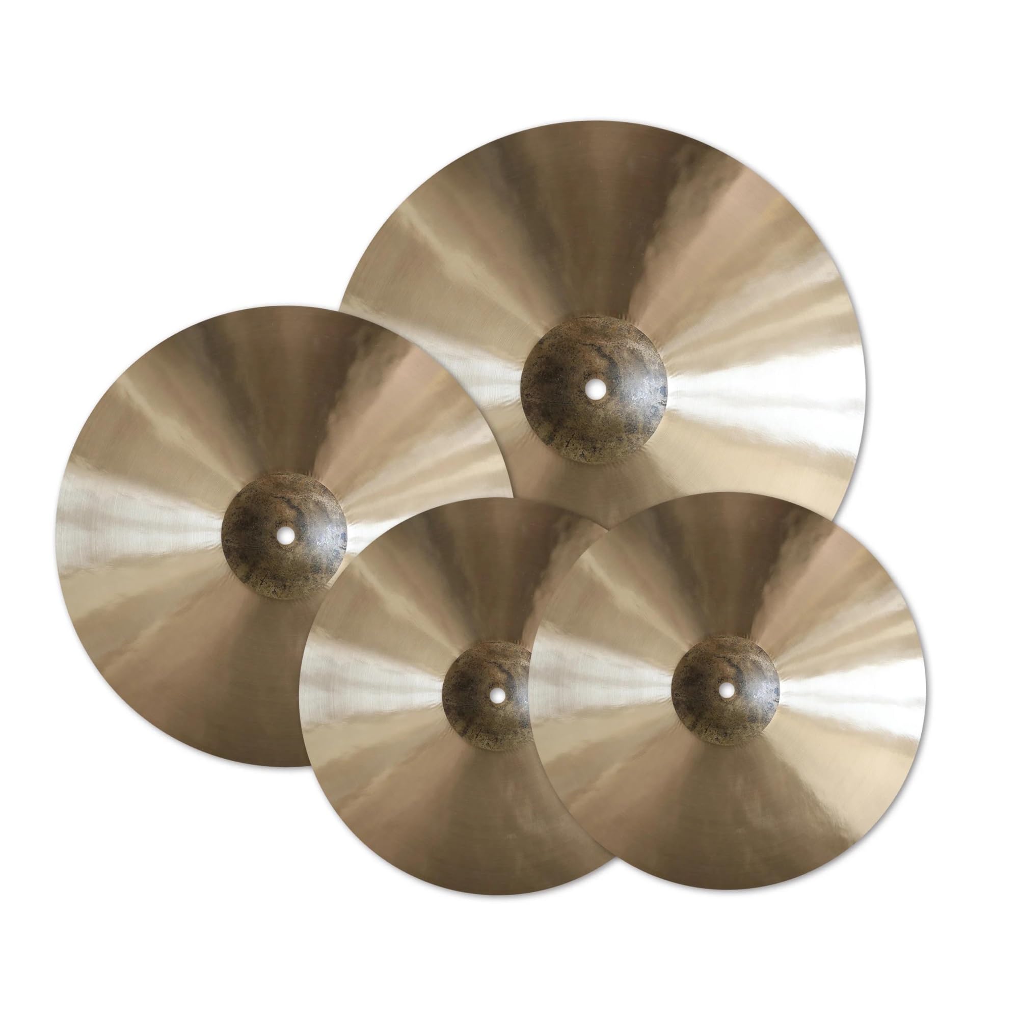 Becken 4 Teiliges Handgefertigtes Trommelbecken Set Aus Bronze 14 Hi Hat 16 Crash 20 Zoll Ride Percussion Instrumentenzubehör