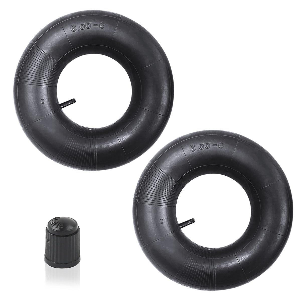 2 Stück 15x6.00-6 Schlauch mit Geradem Ventil TR-13, Rasenmäherreifen Luftschlauch aus Verdicktes Gummi, Kompatibel mit Rasenmäher, Schubkarren, Gartenanhängern, Go-Karts