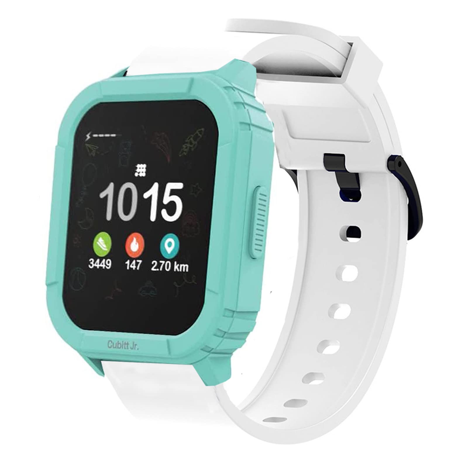 LamshawCompatible for Cubitt Jr Smart Watch Bands, Quick Release Watch Soft Silicone Sport Band Compatible with Cubitt Jr Smart Watch