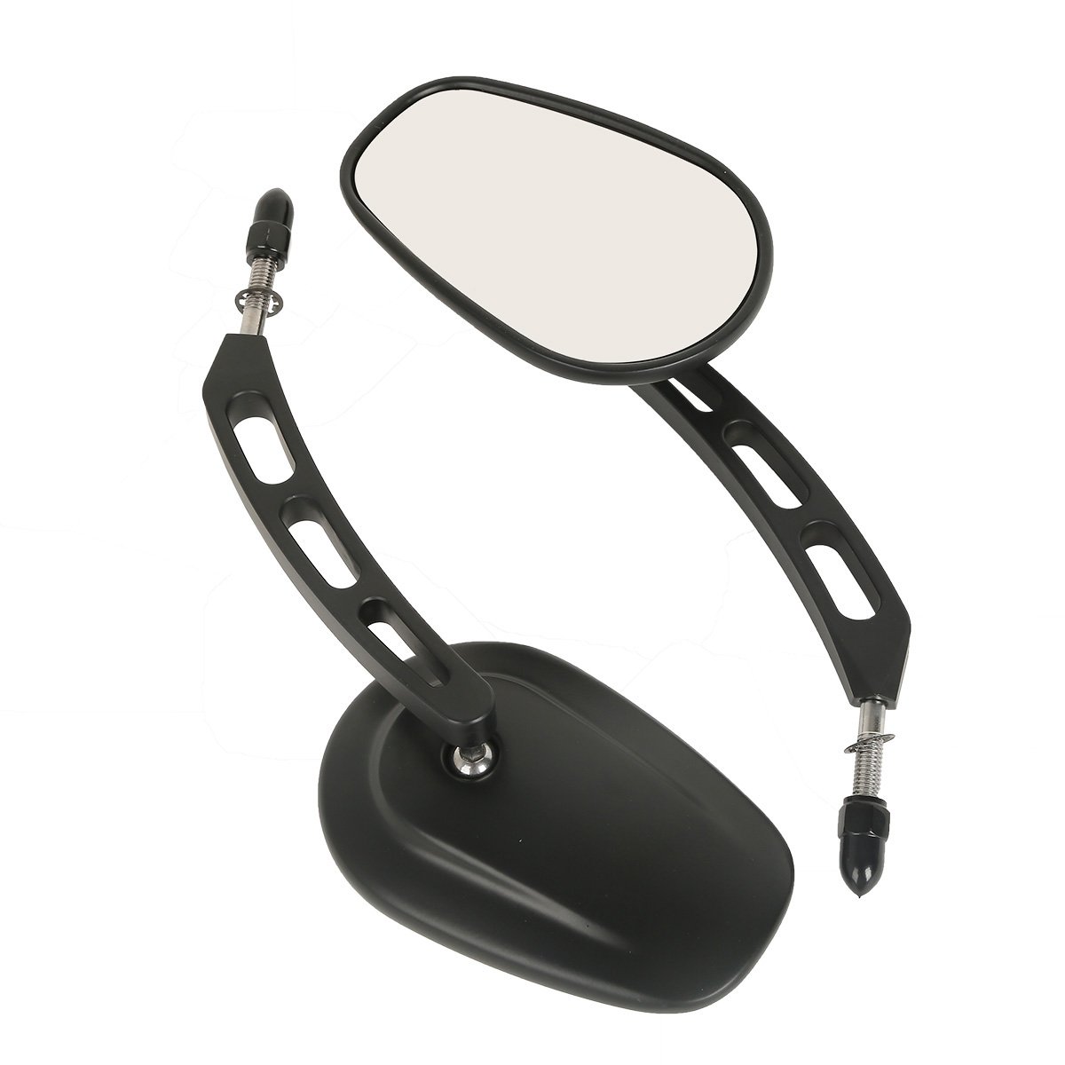 Moto 8mm Rétroviseur Adapté pour Harley Davidson Touring Softail FL Dyna Sportster 883 Noir mat