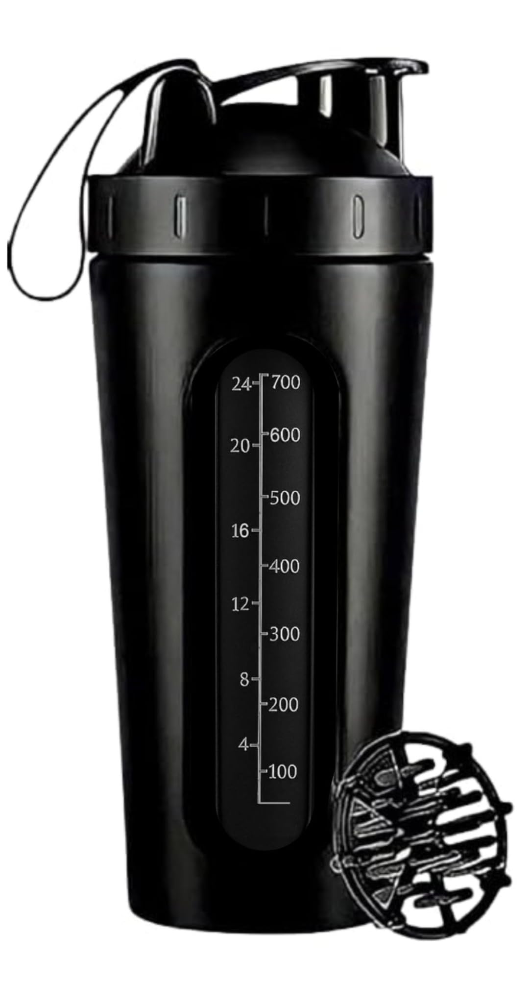 VISIBLE WINDOW BPA FREE Protein Shaker Bottle, Gym Shaker Steel Shaker Bottle Gym Shaker Bottle Shaker Bottles For Protein Shake Gym Protein Shaker Bottle (Matte Black 950 ML)