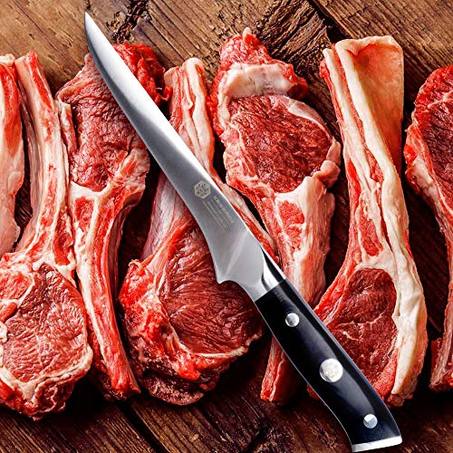 Kessaku Boning Knife - 6 Inch - Dynasty Series - Razor Sharp Kitchen Knife - Forged Thyssenkrupp German High Carbon Stainless Steel - G10 Garolite Handle With Blade Guard #TOP3
