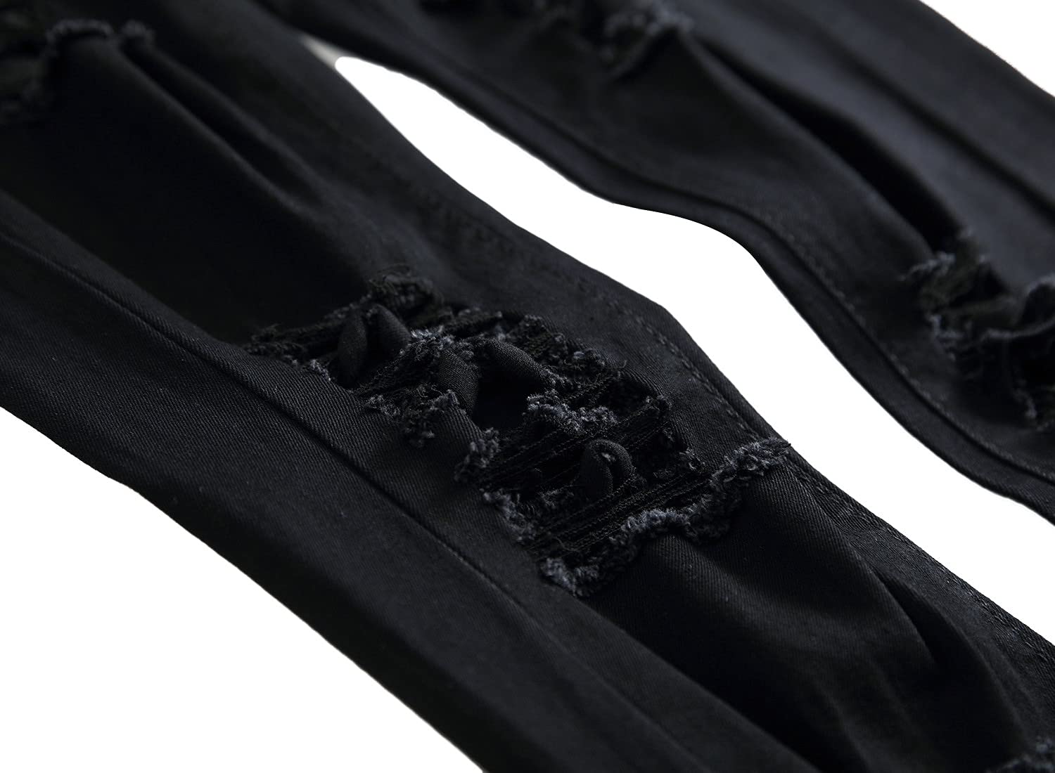 WQZYY&ASDCD Jeans Pantalon Herren Zerrissene Knie Reiner Schnitt Lässige Jeans Loch Lang Hip Hop Schlanke Füße Stretch Plus Größe Trendige Hose