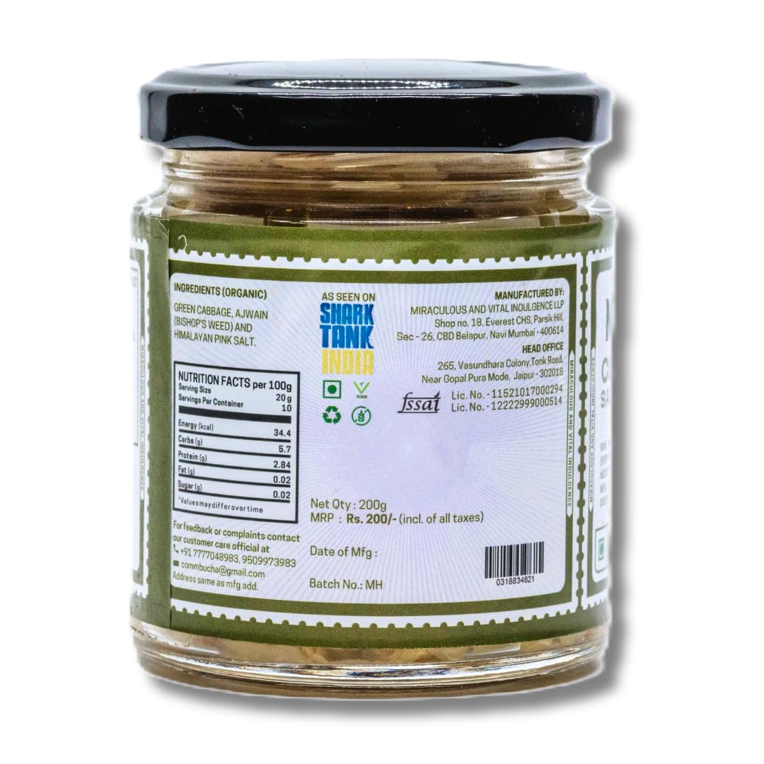 MAVI's Sauerkraut Combo | Classic & Original | Artisanal Probiotic Pickle | Vegan | No Preservatives, No Artificial Flavour or Colour | Combo Pack of 2 | 200g Each 2